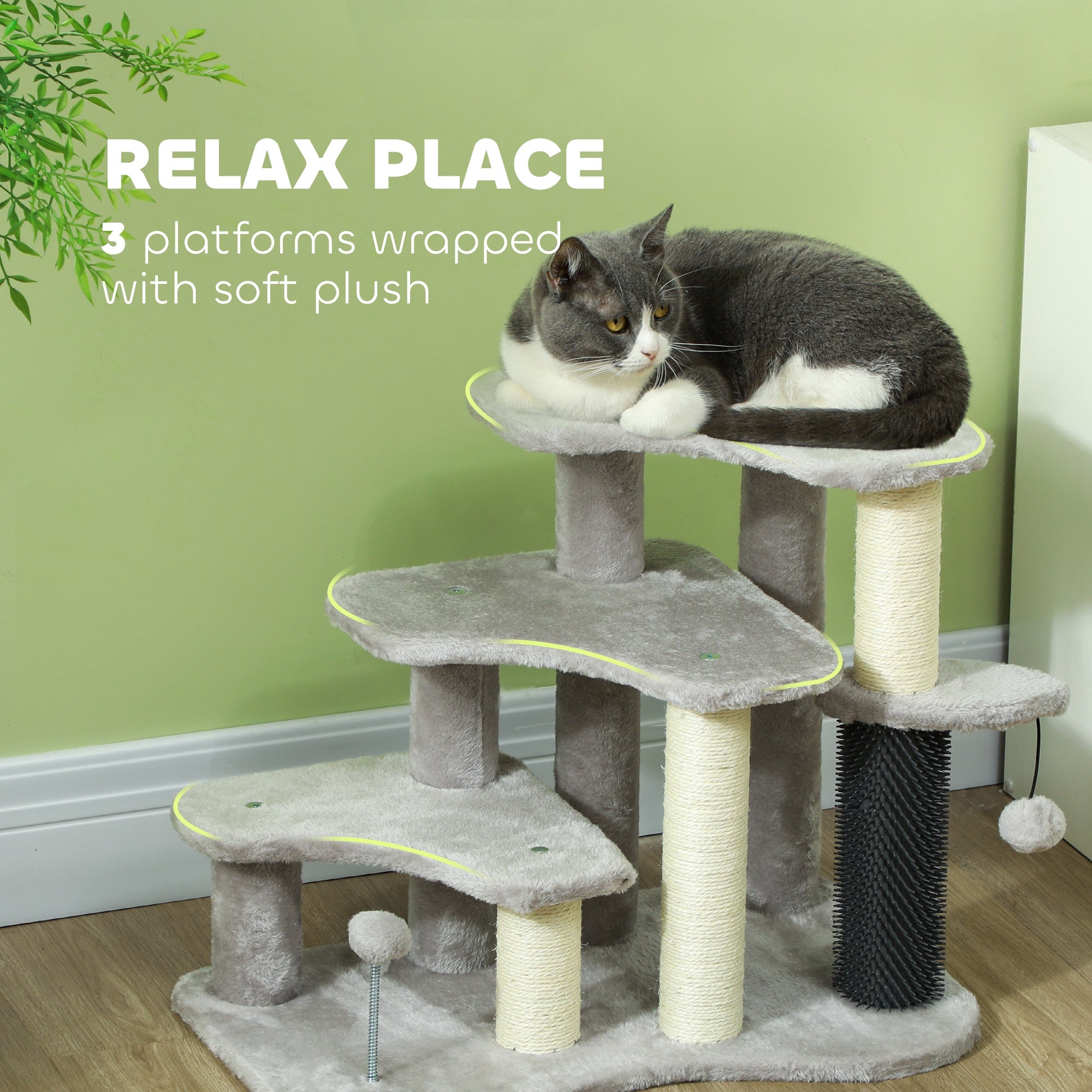 Premium 2 in 1 Cat Tree Tower with Stairs and Scratching Posts