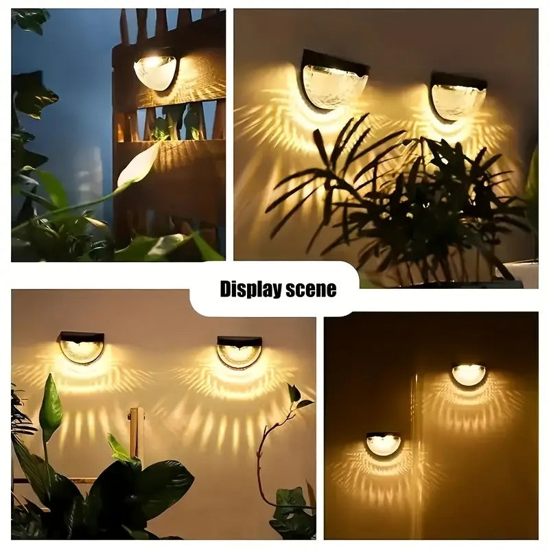 Solar Fence Lights Waterproof Deck Step Wall Lights Outdoor 6 Pack