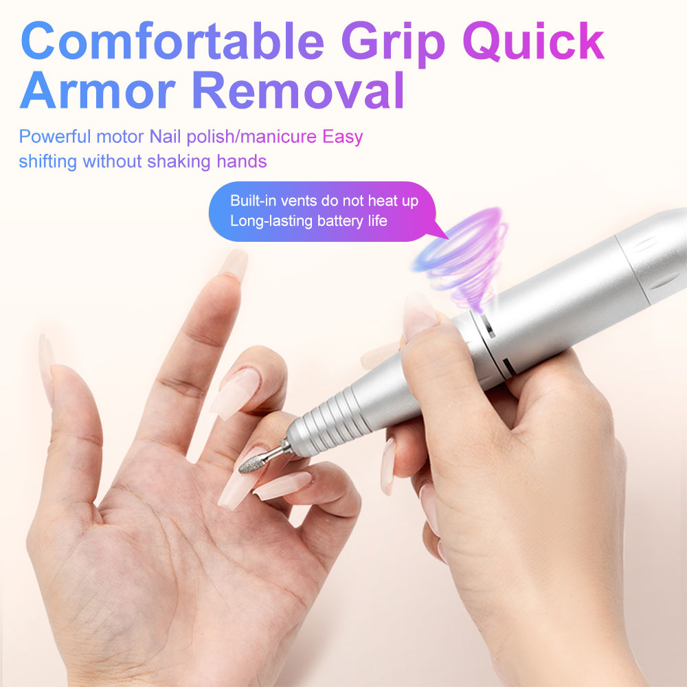 45000RPM Cordless Electric Nail Drill with 12 Bits Rechargeable