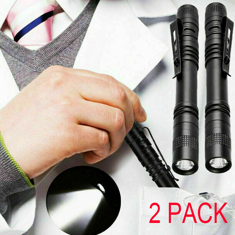 Mini Tactical Penlight LED Flashlight Portable Clip Torch Light