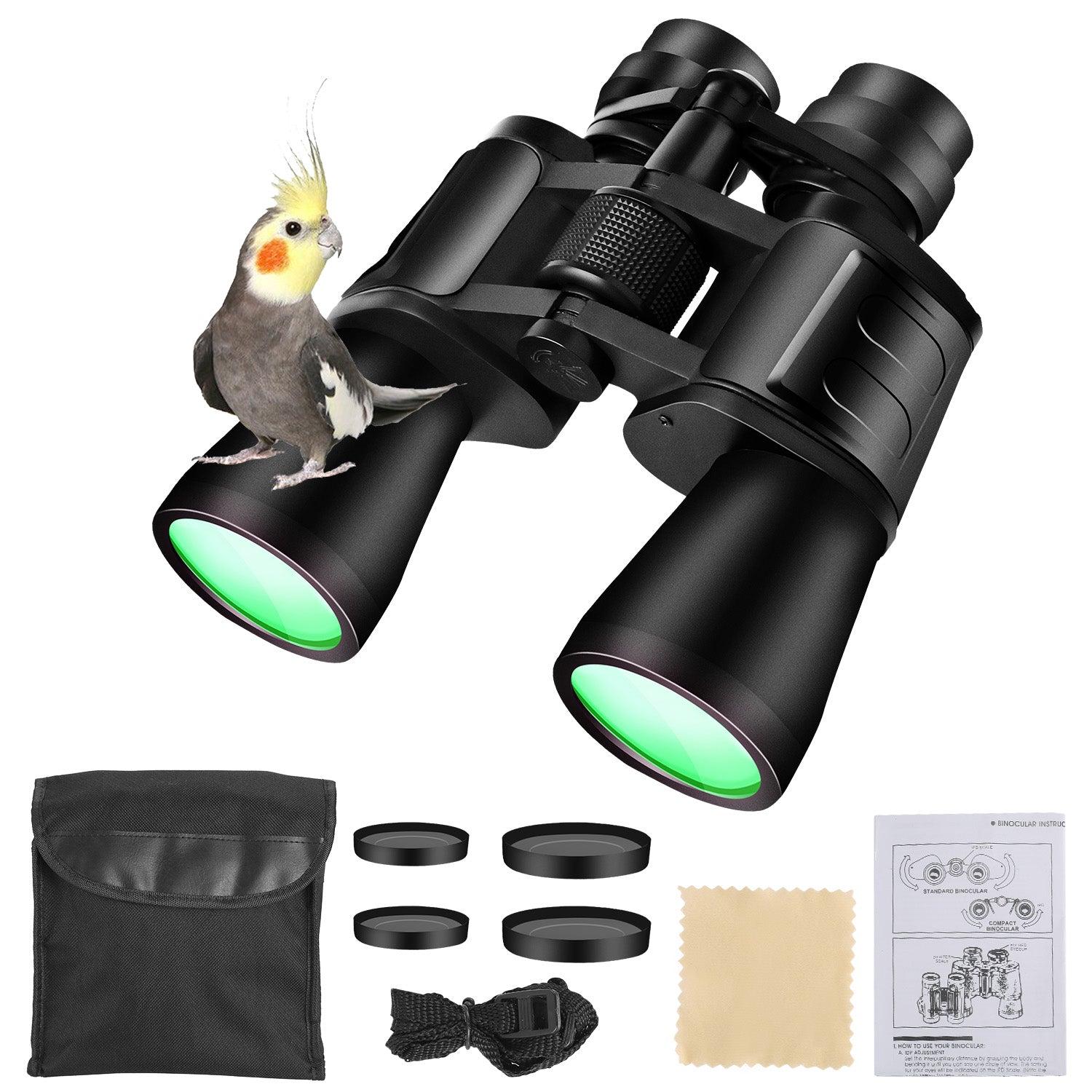 Portable Zoom Binoculars with FMC Lens for Bird Watching, Hunting