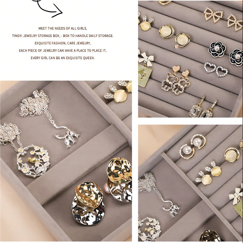 Premium Gray Jewelry Tray Elegant Organizer for Accessories