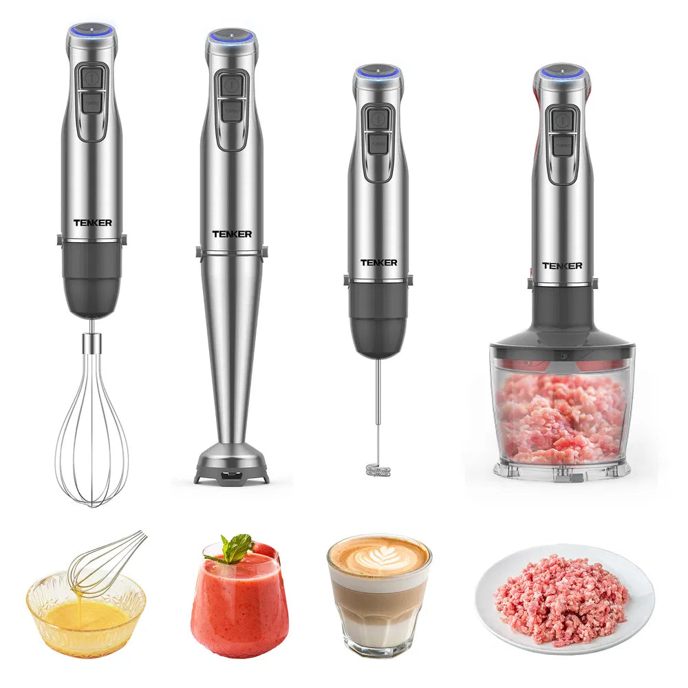 1100W Immersion Hand Blender with 12 Speed Turbo Control
