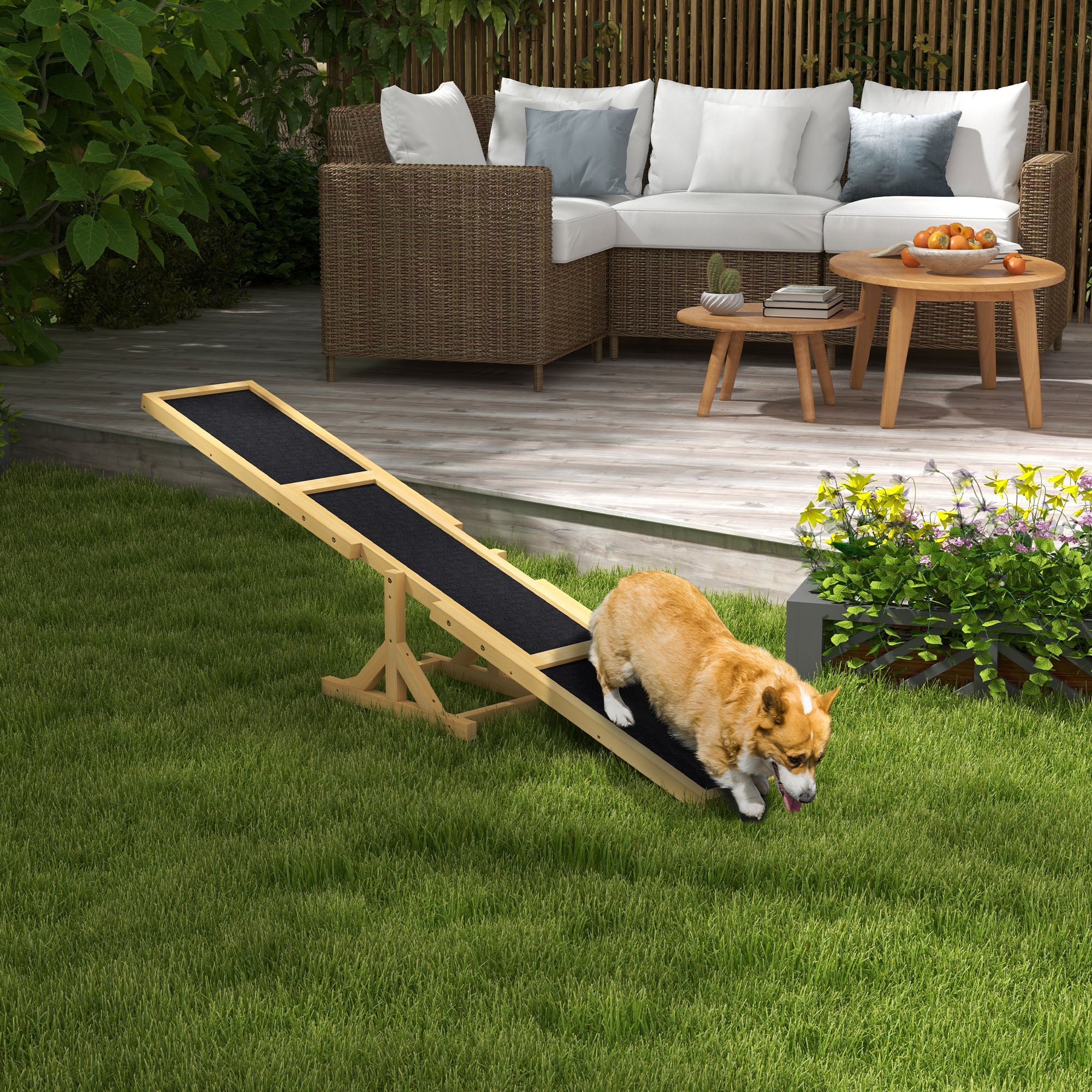 Premium Wooden Dog Agility Seesaw for Training and Exercise