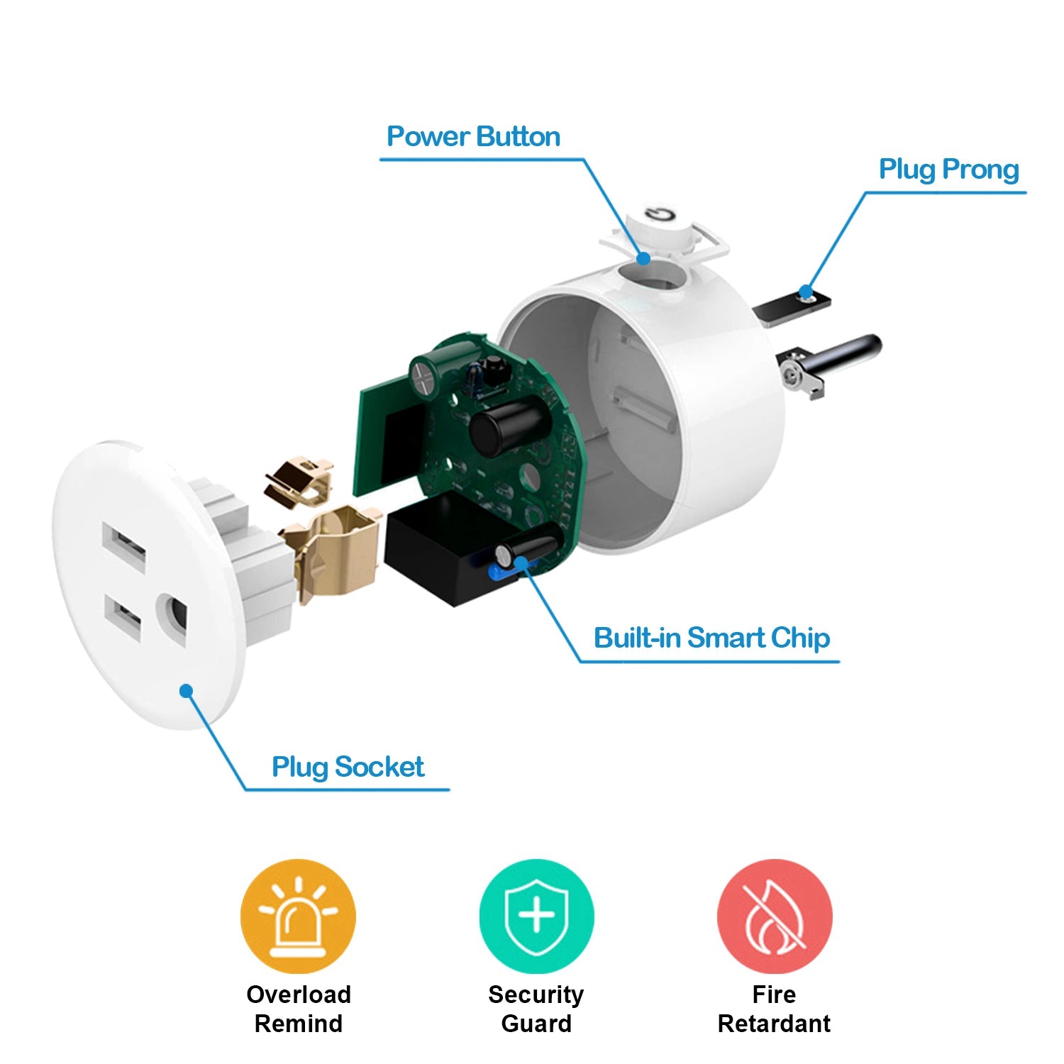 WiFi Smart Plug with App Remote Control & Voice Assistant Support