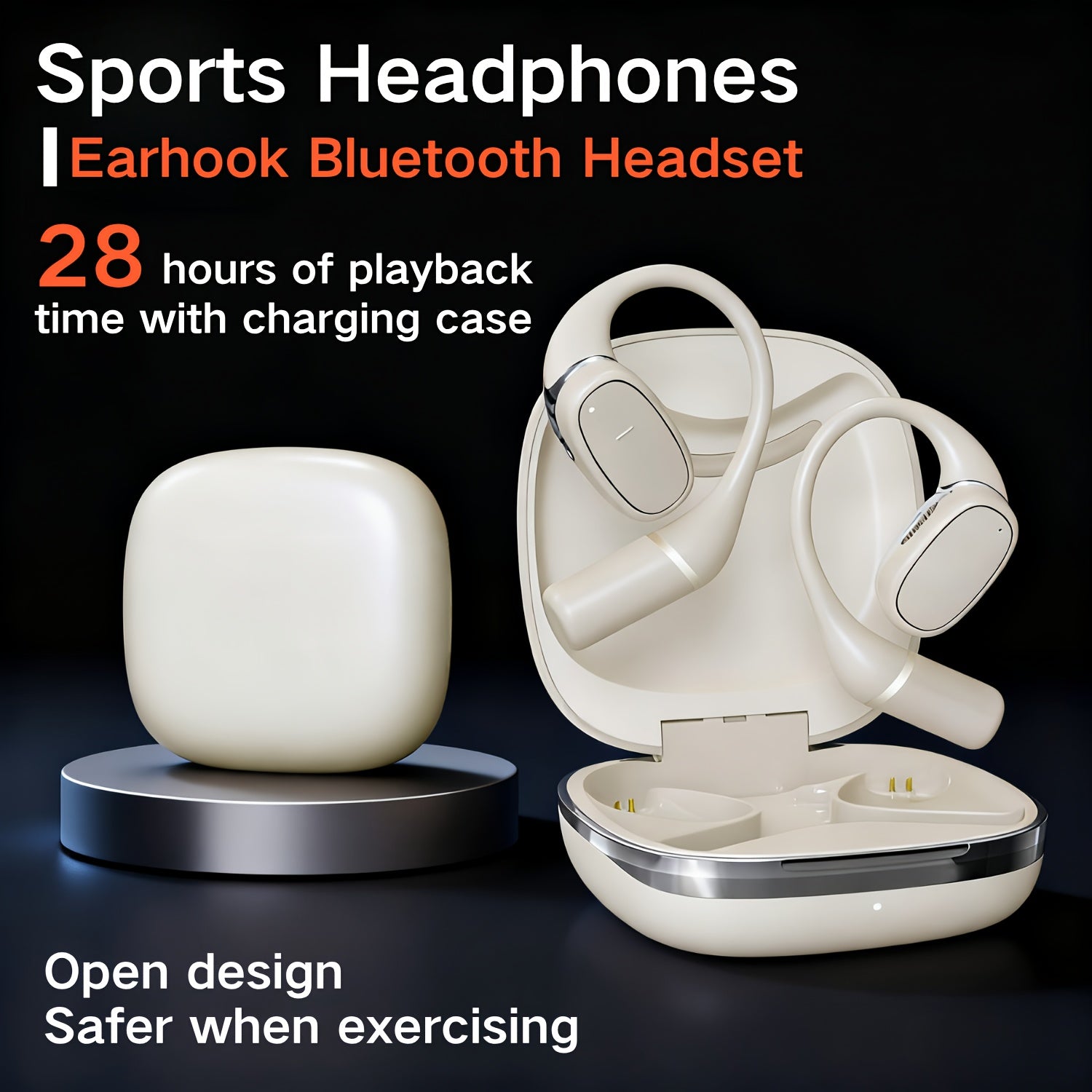 Open Ear Bluetooth 5.3 Wireless Earbuds LED Display Sports Headphones