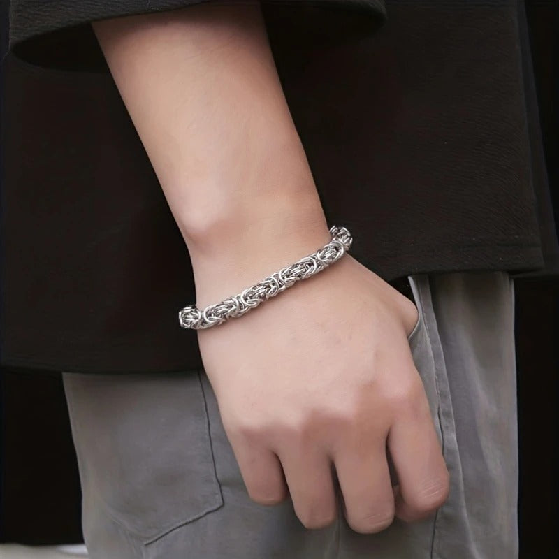 Premium Titanium Steel Bracelet Vintage Braided Chain Style