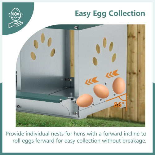 3-Compartment Metal Chicken Nesting Boxes – Galvanized Steel Nesting Box for Hens