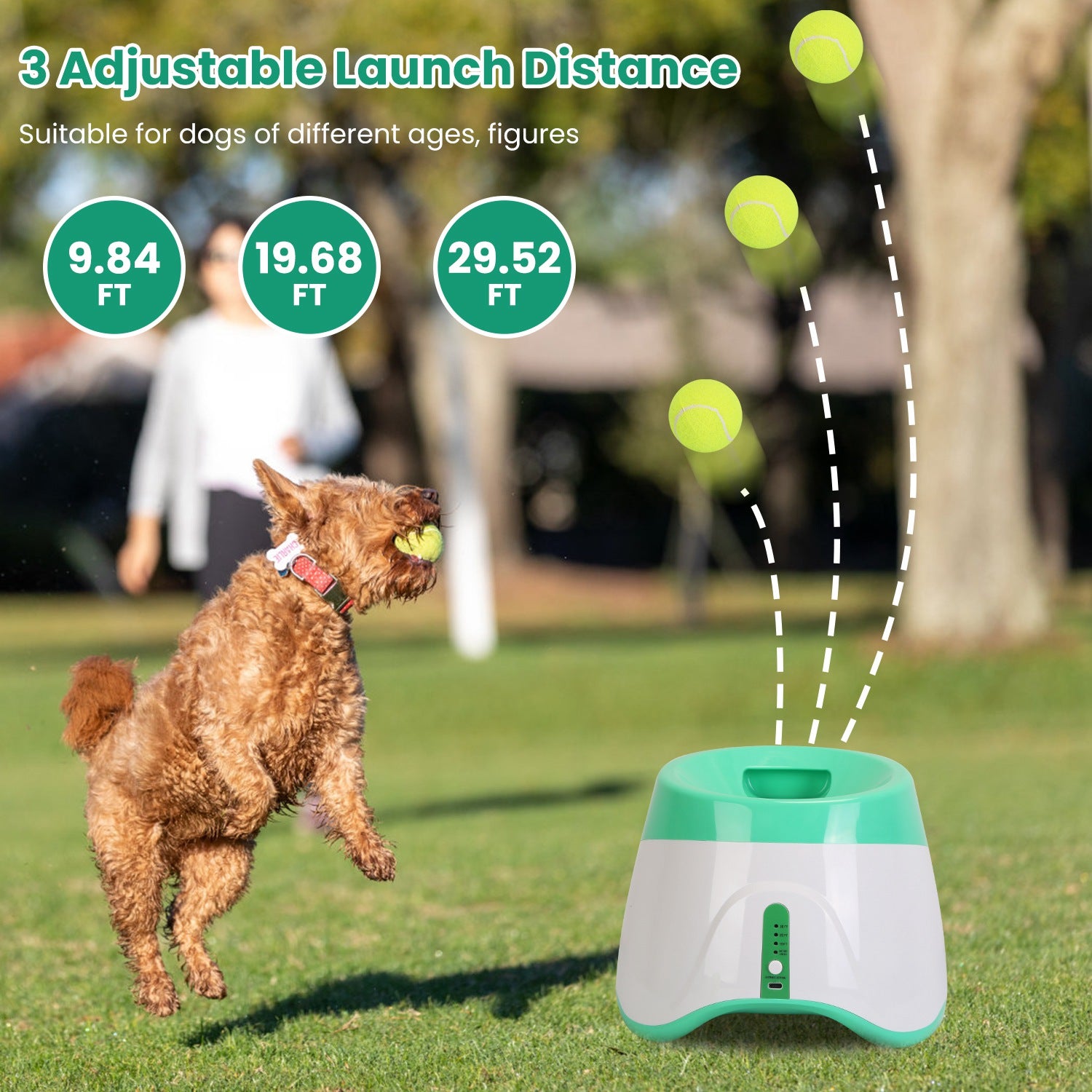 Premium Automatic Dog Ball Launcher with Adjustable Distance