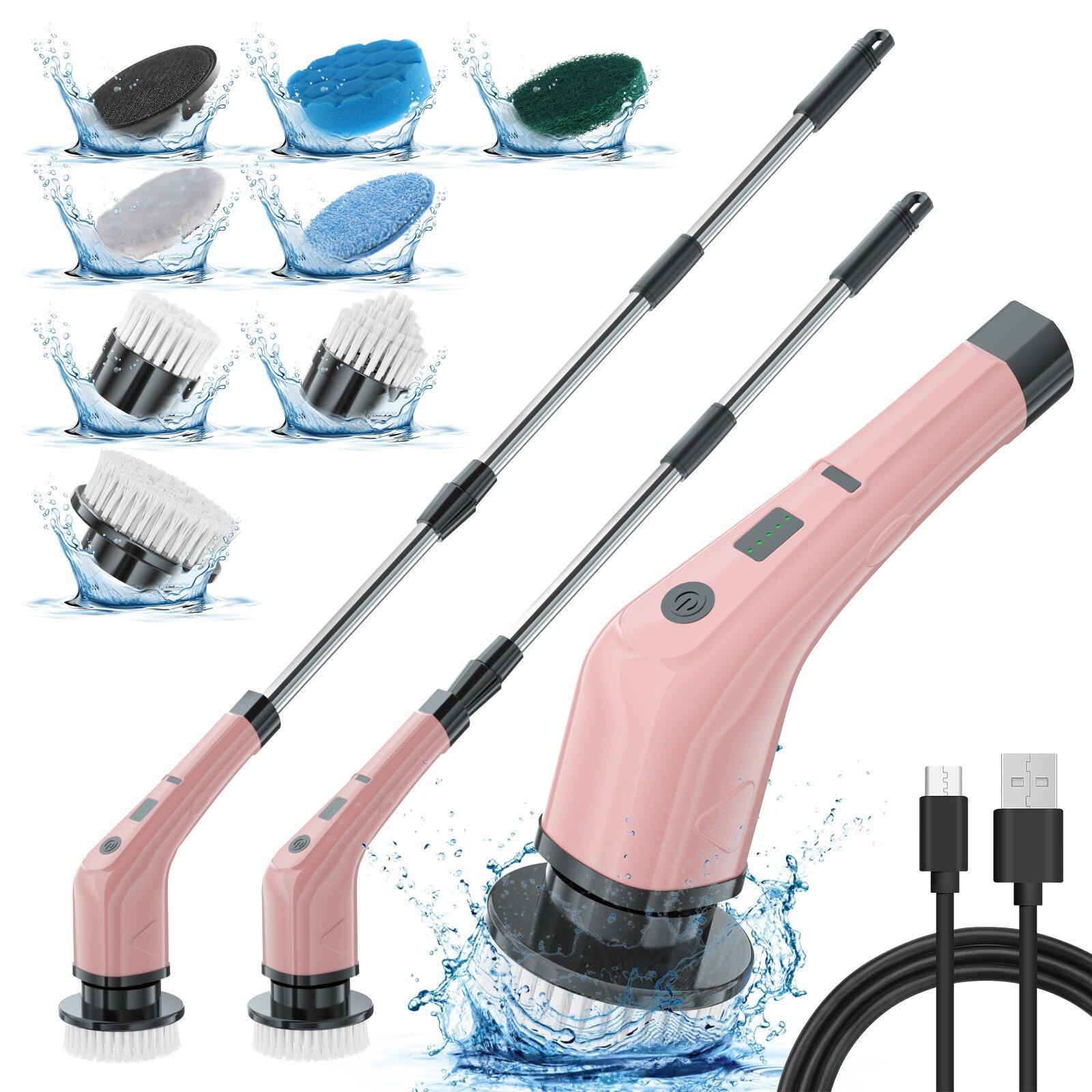 Electric Cleaning Brush with Adjustable Handle and Power