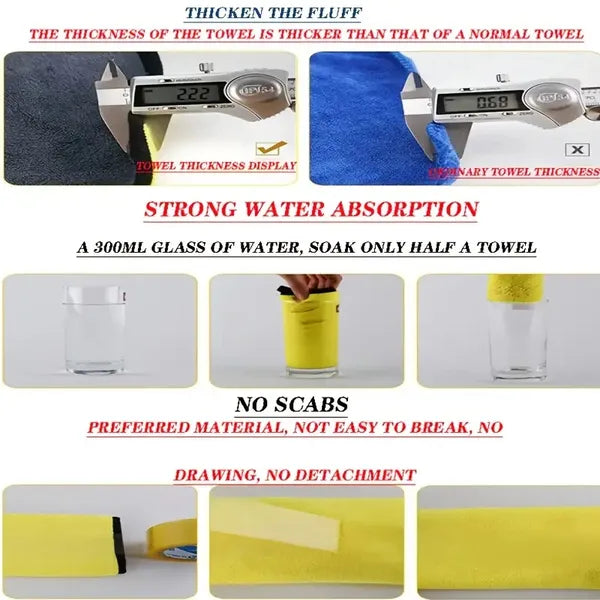 Super Absorbent Microfiber Car Cleaning Towel Lint-Free Detailing Cloth