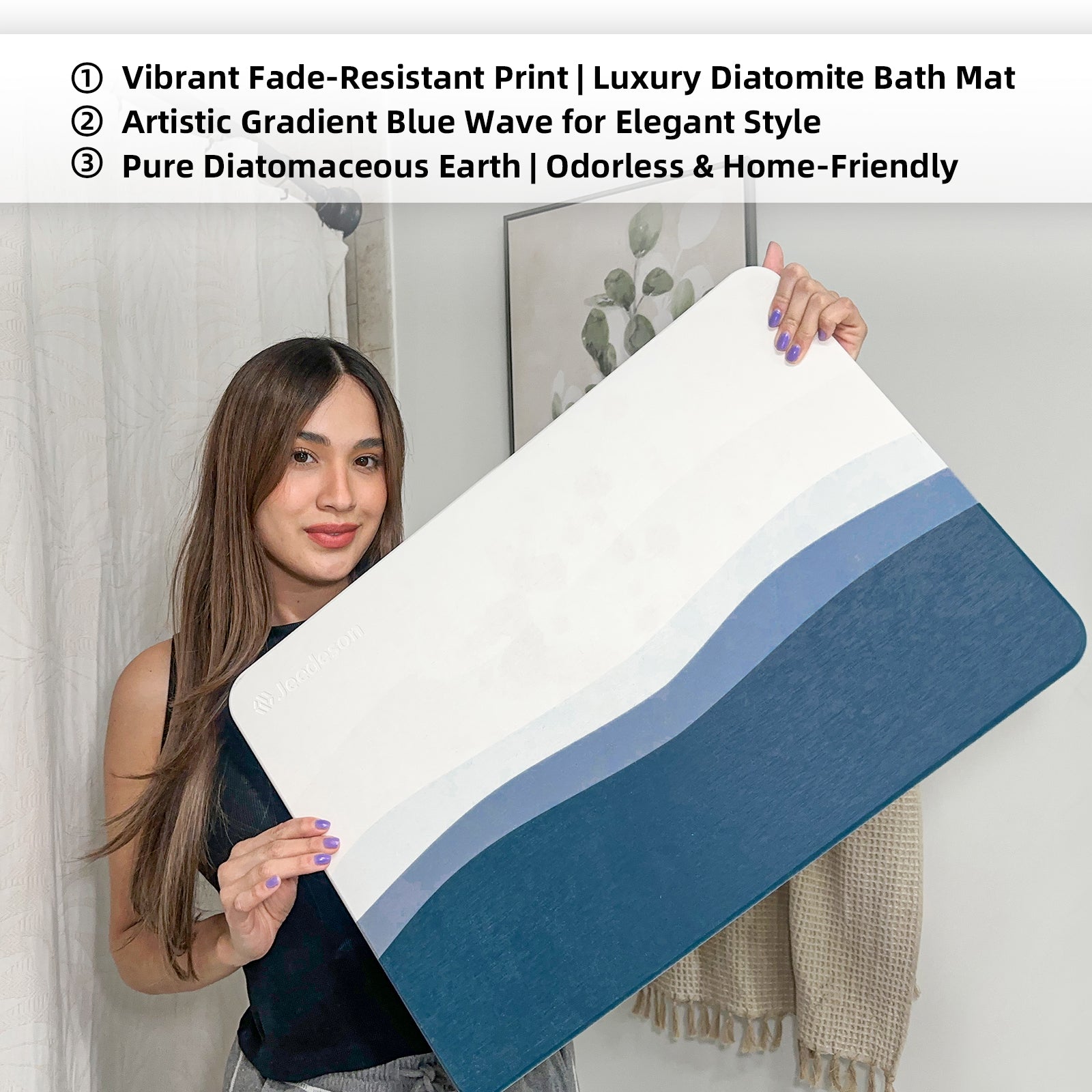 Diatomaceous Earth Bath Mat Quick Dry Non Slip All Season Comfort