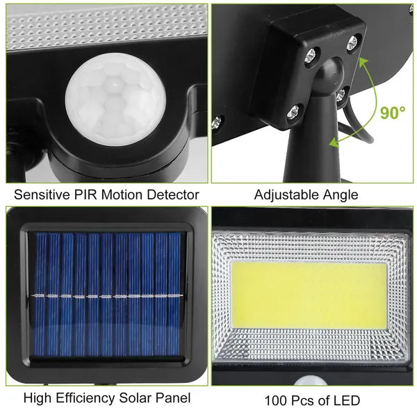 Ultra Bright Solar Motion Sensor Wall Light 100 LED Waterproof