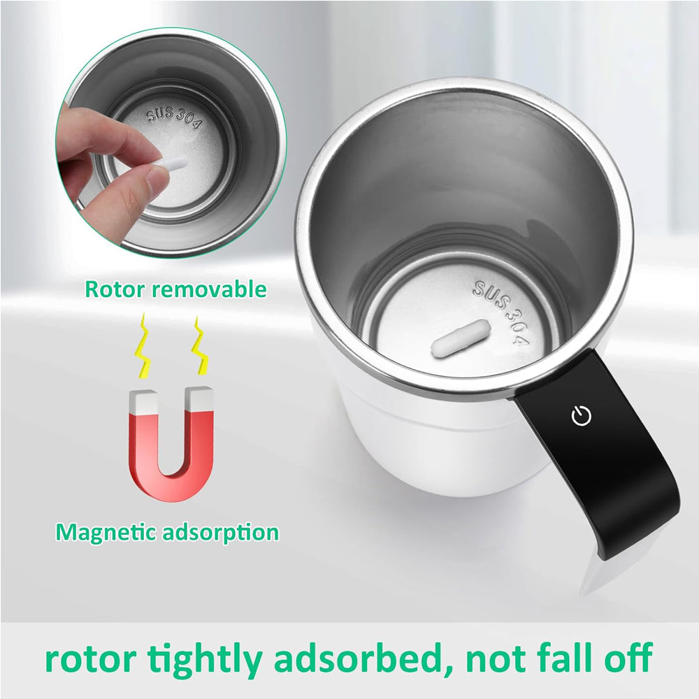 12oz Self Stirring Mug Auto Magnetic Coffee Cup LED Temperature Display