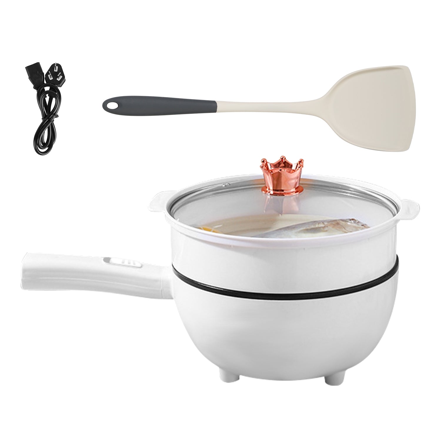 3L Electric Hot Pot with Steamer and Non Stick Coating
