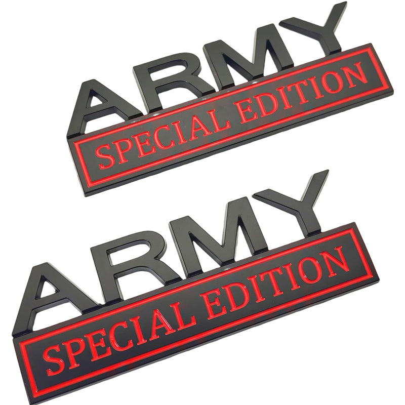 2PCS Army Special Edition 3D Metal Car Emblem Badge