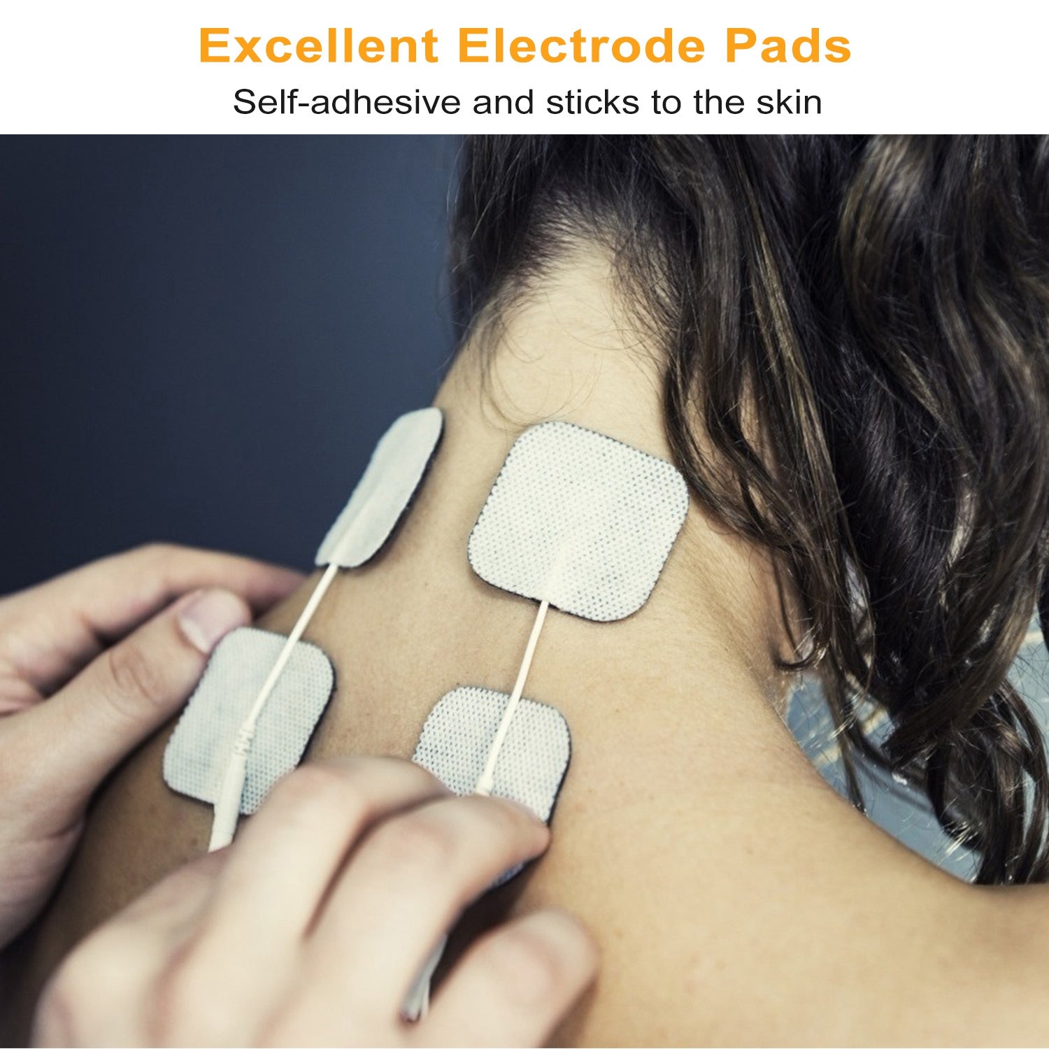 4PCS Reusable Electrode Pads for TENS EMS Unit Replacement Set