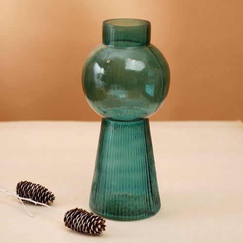 Modern Funnel Flare Glass Vase Large Tall Decorative Flower Vase