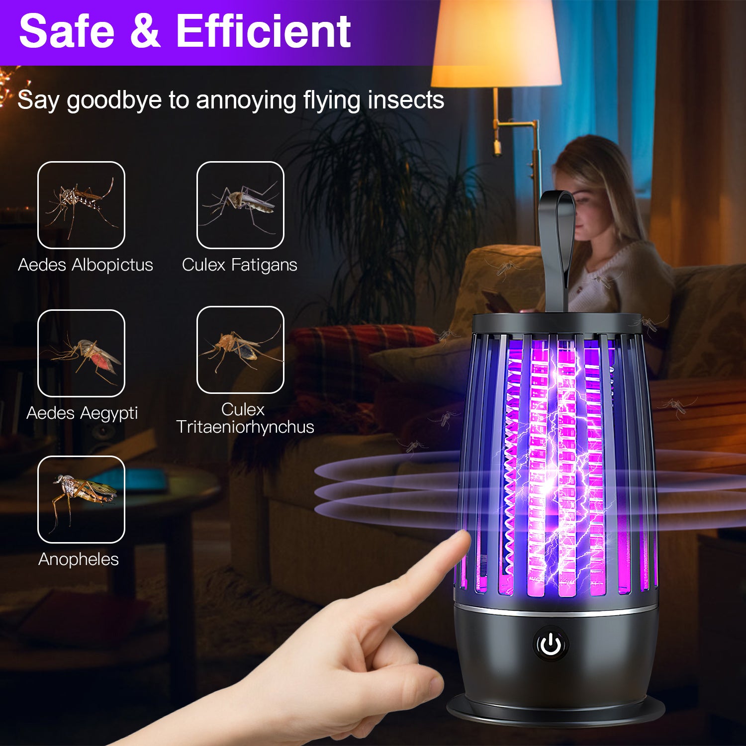 Rechargeable Mosquito Killer Lamp with UV Light Zapper