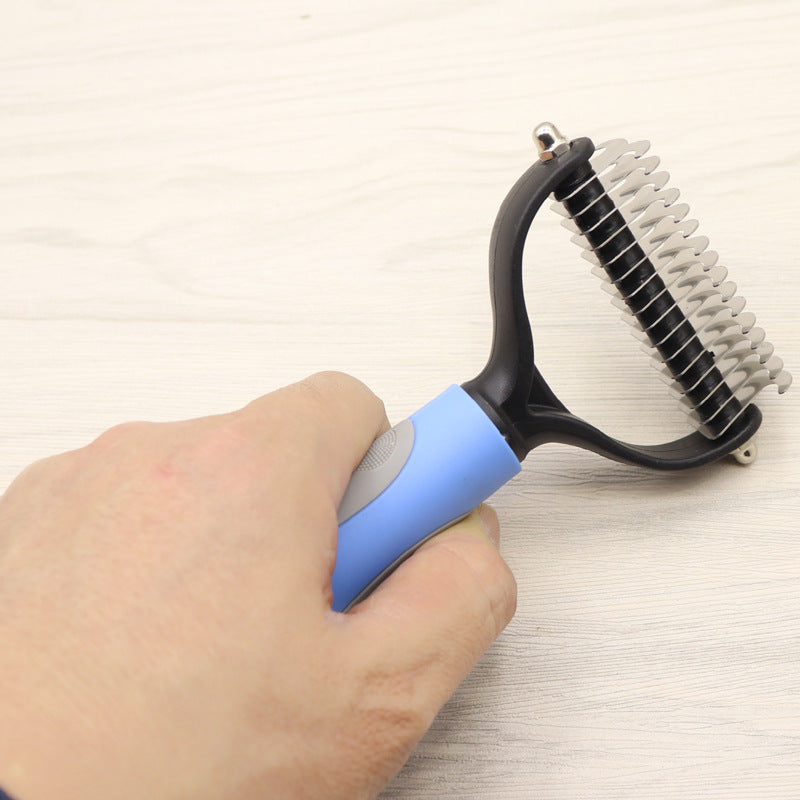 Premium Double Sided Pet Dematting Comb Long Hair Knot Remover