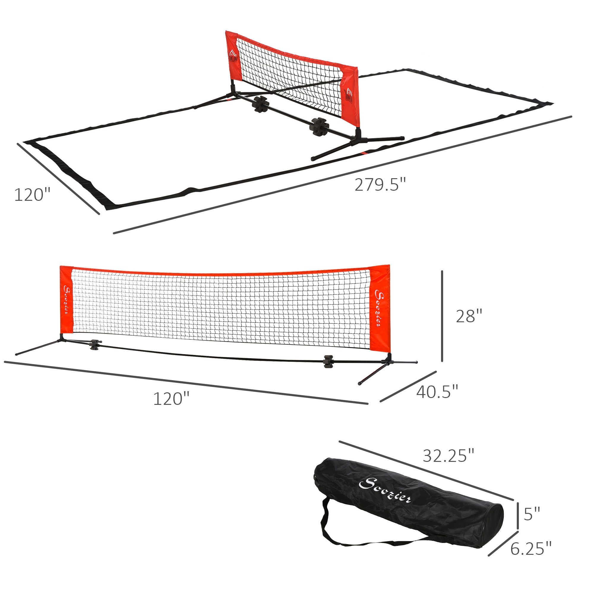 Portable Multi-Sport Net with Sidelines & Quick Setup Design