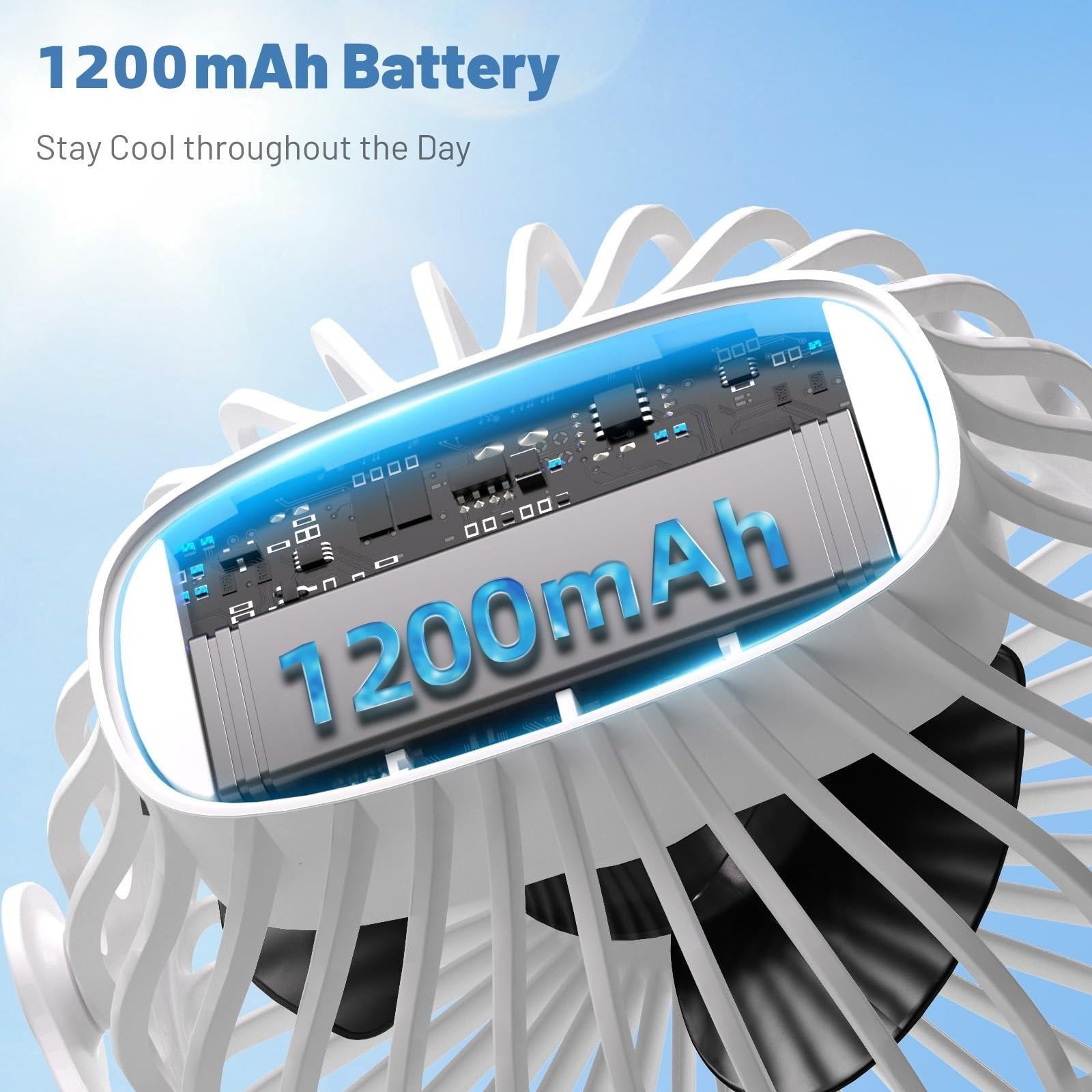 Ultra Quiet Clip On Fan 360 Rotation USB Rechargeable Portable