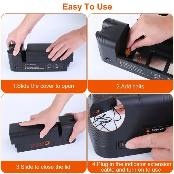 Indoor 1800V Electric Mouse Trap Rechargeable Rodent Zapper