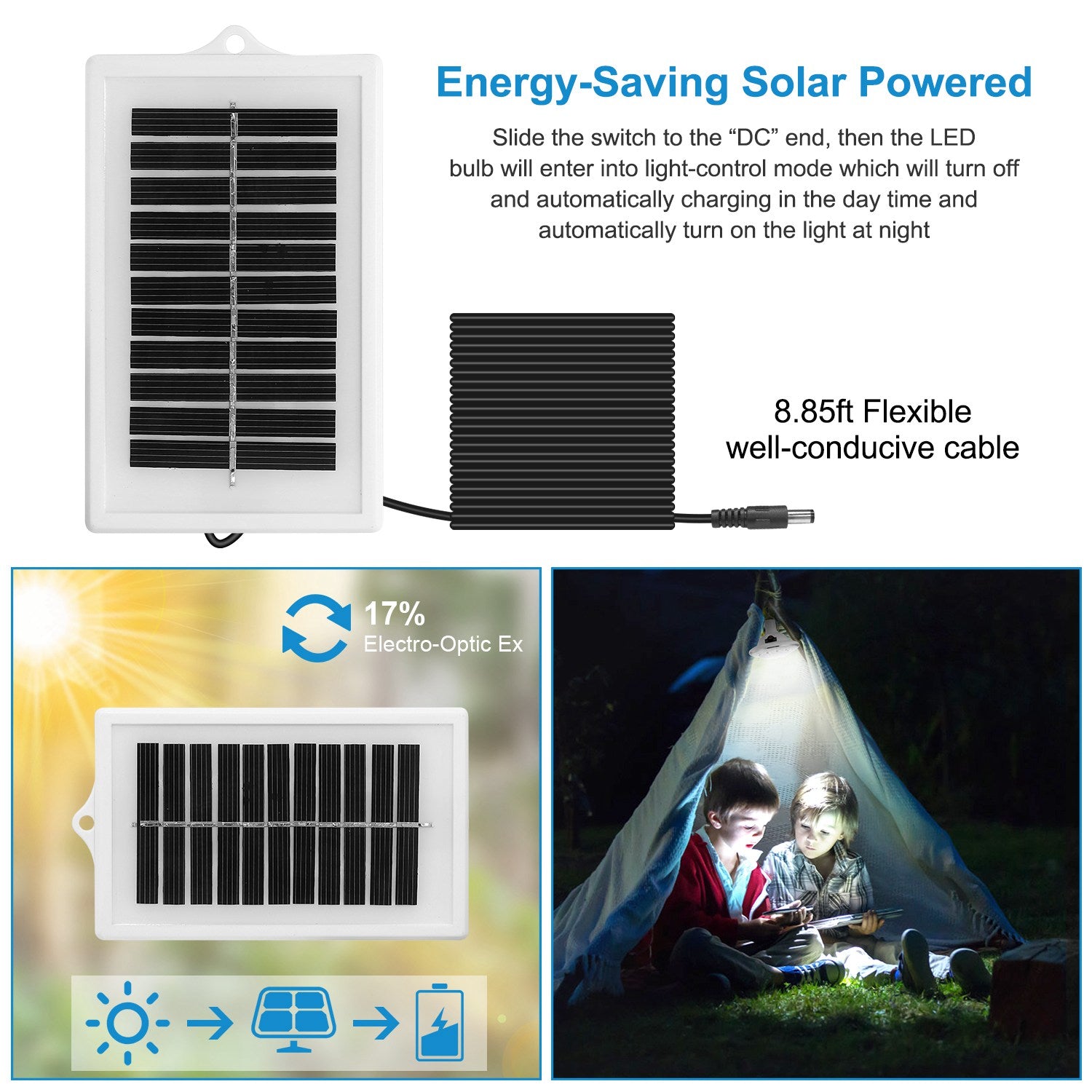 High Power Solar Camping Lantern Remote Control Waterproof Light