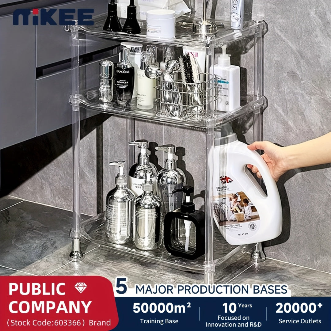 3 Layer Water Ripple Transparent Bathroom Storage Shelf