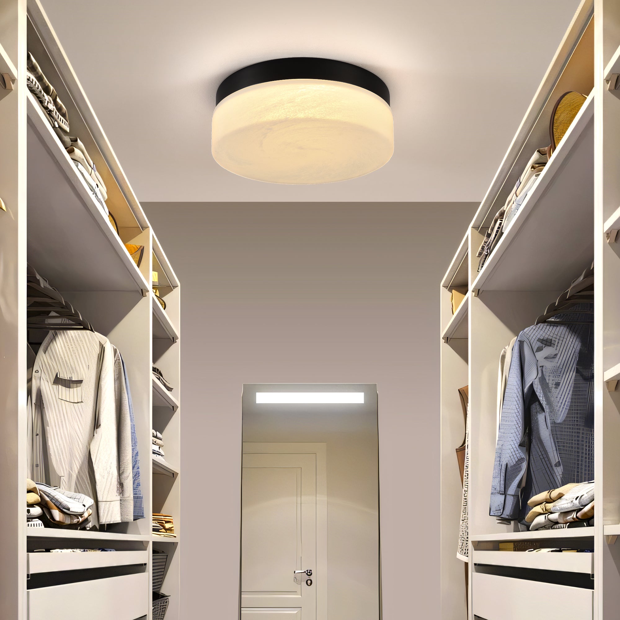 12 Inch LED Ceiling Light 24W Black Flush Mount Round Lamp