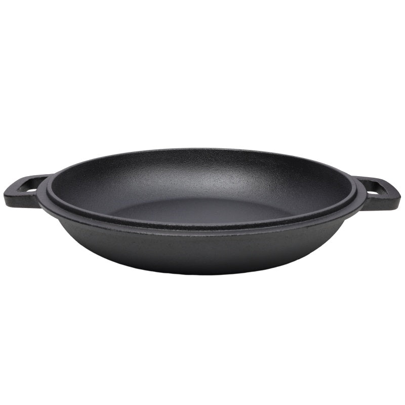One In One Pre Seasoned Cast Iron Dutch Oven With Dual Handles, Outdoor Camping Deep Pot, With 2 Silicone Handle Covers, Banned Platform Temu