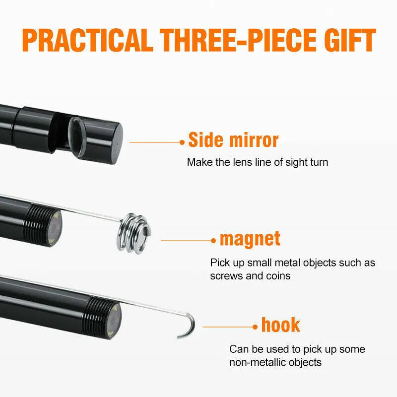 USB Endoscope Camera 5M Cable 6LED Borescope for Android