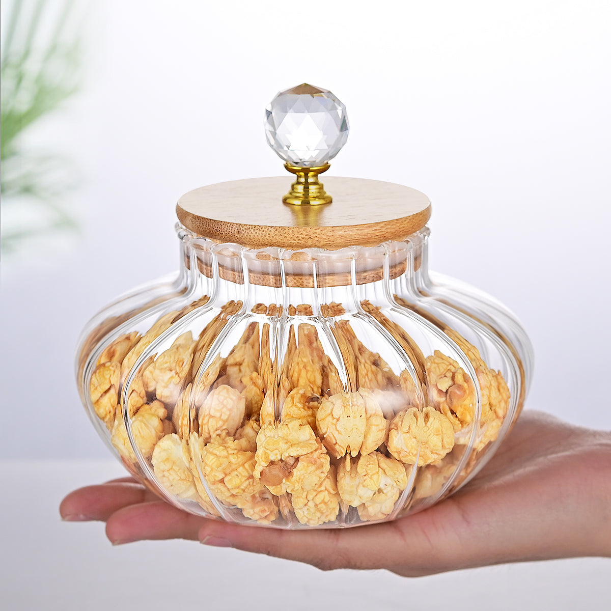 Borosilicate Glass Stripe Sealed Jar Coffee Storage Container