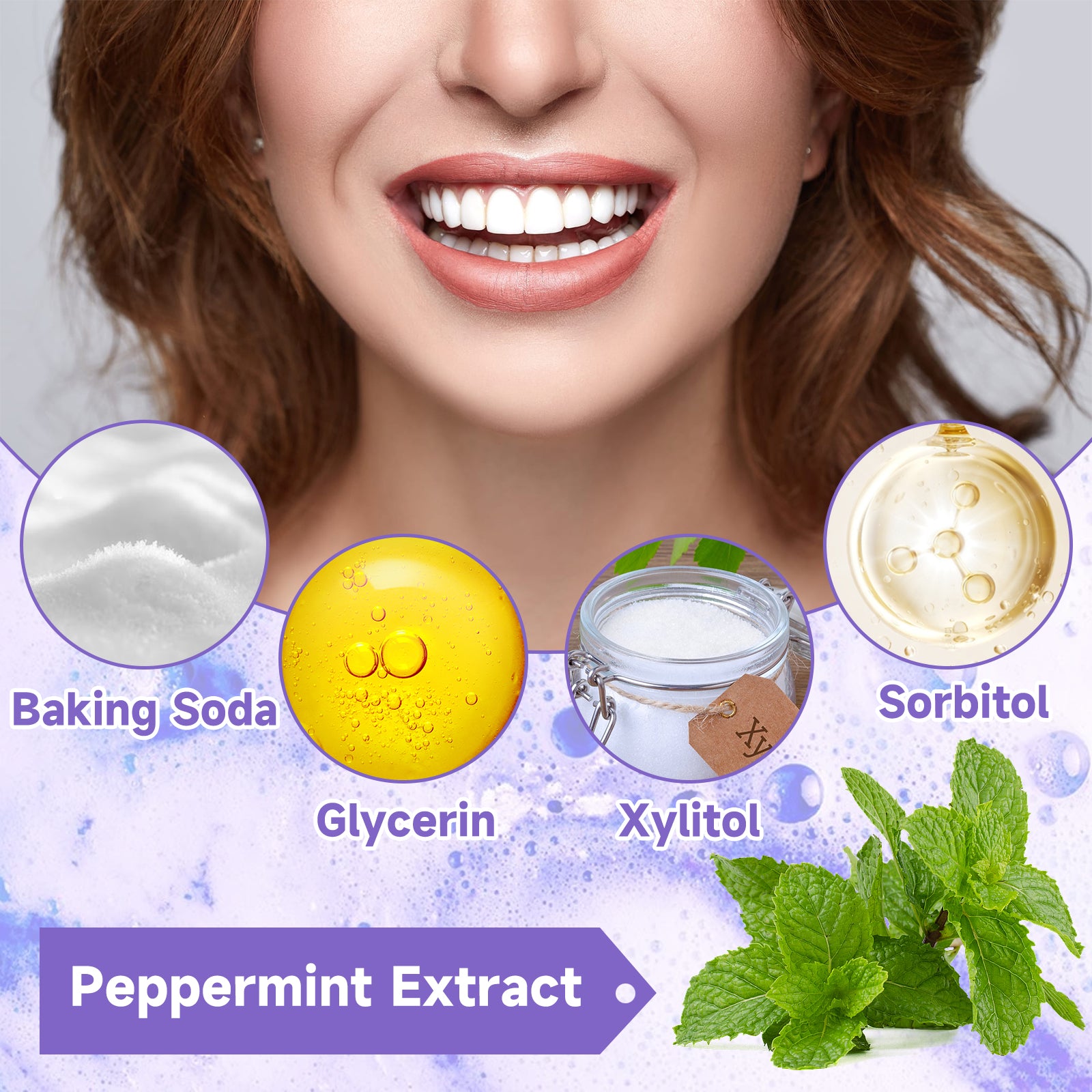 Purple Tooth Whitening Toothpaste for Stain Removal & Fresh Breath