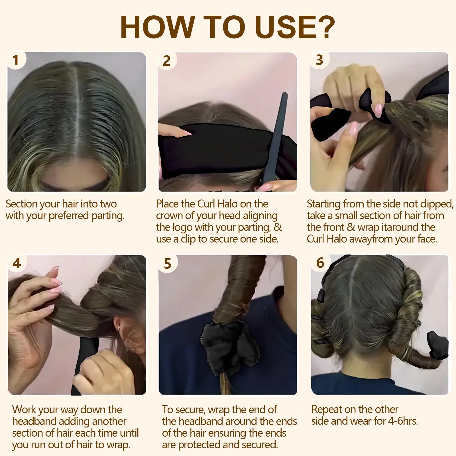 Premium Satin Heatless Hair Curler Overnight Soft Wave Styling