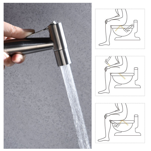 Premium Stainless Steel Toilet Spray Gun Handheld Bidet Sprayer