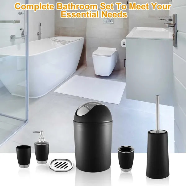 Premium 6-Piece Bathroom Accessories Set – Modern Organizer Kit