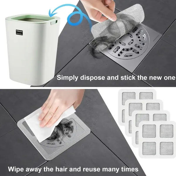 Disposable Drain Hair Catcher Stickers Mesh Filter Covers Set