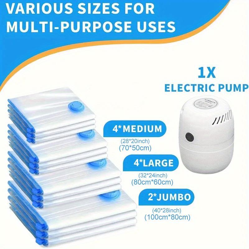 10pcs Vacuum Storage Bags Set with Pump Space Saving Organizer