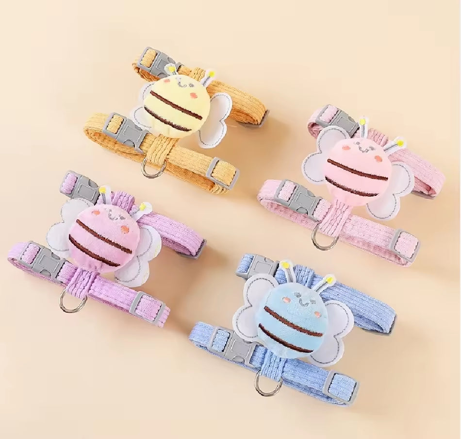 Cute Kitten Harness Vest with Wings Adjustable Pet Harness Set