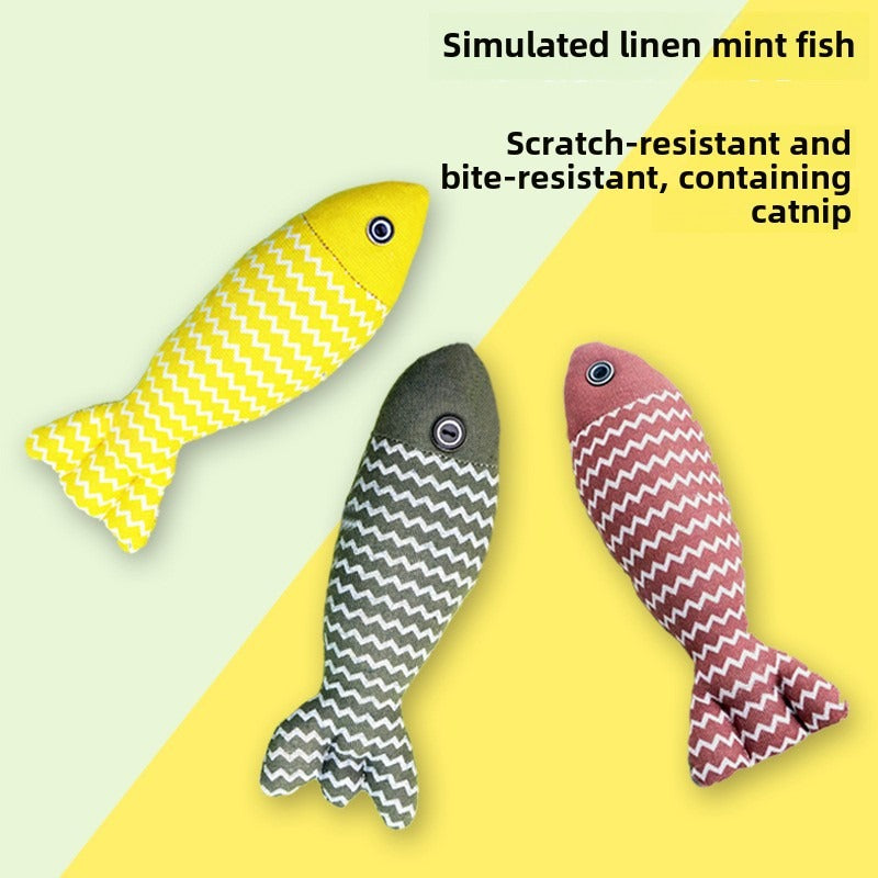 Premium Cat Mint Fish Toy for Interactive Play and Dental Care