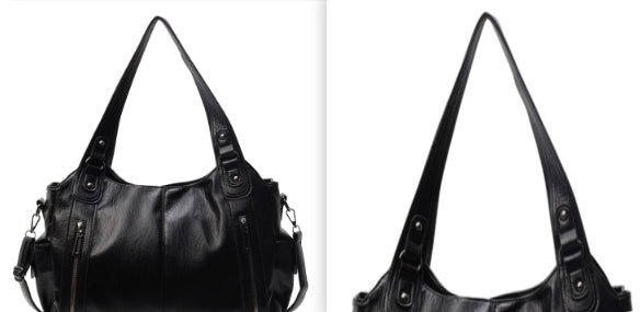 Elegant Retro Handbag Solid Color Textured American Shoulder Bag