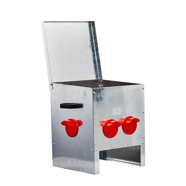 Automatic Chicken Feeder Rodent Proof Metal Poultry Feed Dispenser