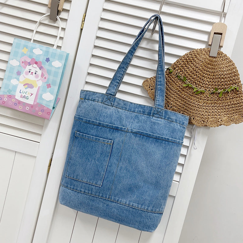 Women's Simple All-match Shoulder Denim Handbag