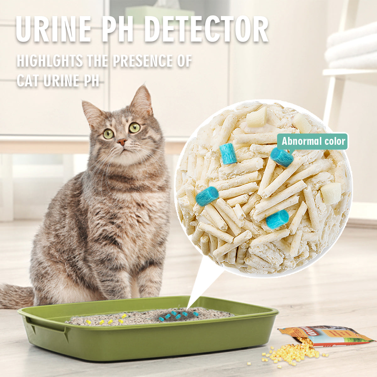 Self-Checking Cat Litter Particles for Smart Odor Control