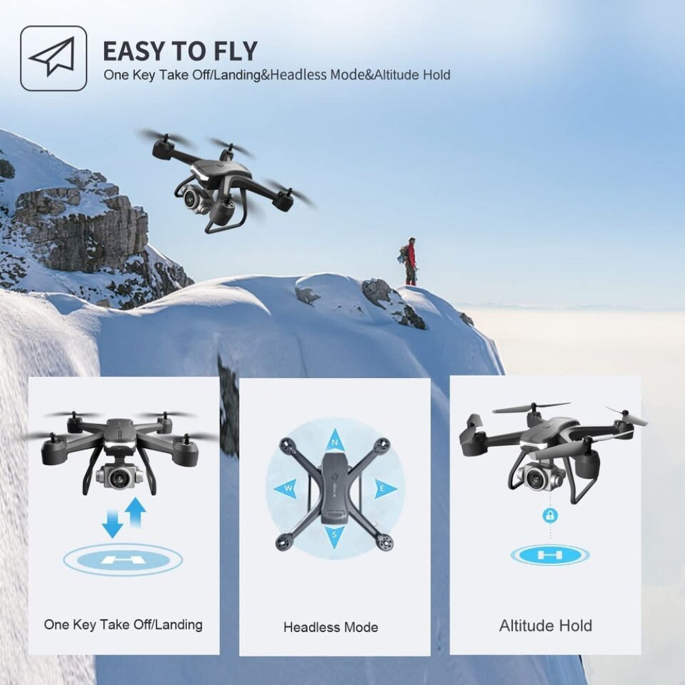 V14 6K HD Dual Camera WiFi FPV Drone, 2 Batteries, Portable for Adults