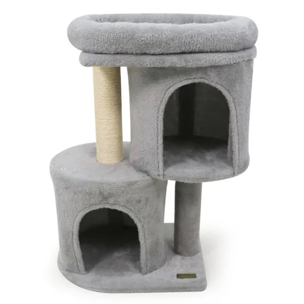 Compact Multi Level Cat Tree with Condos and Sisal Scratching Posts