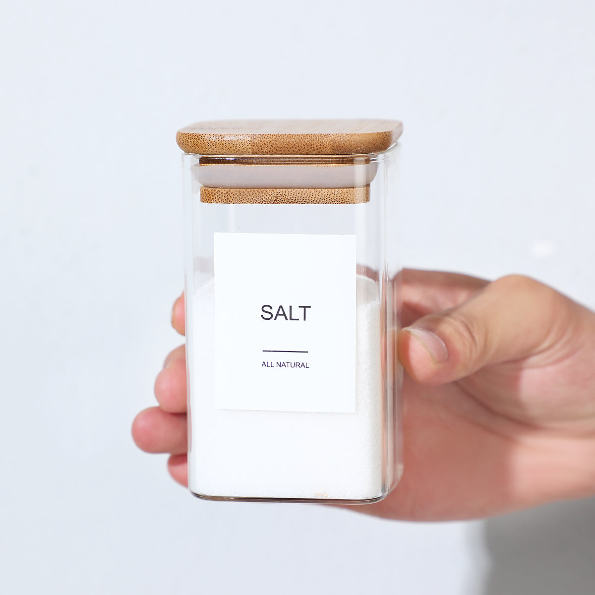 12 Pcs Square Spice Jars with 72 Labels