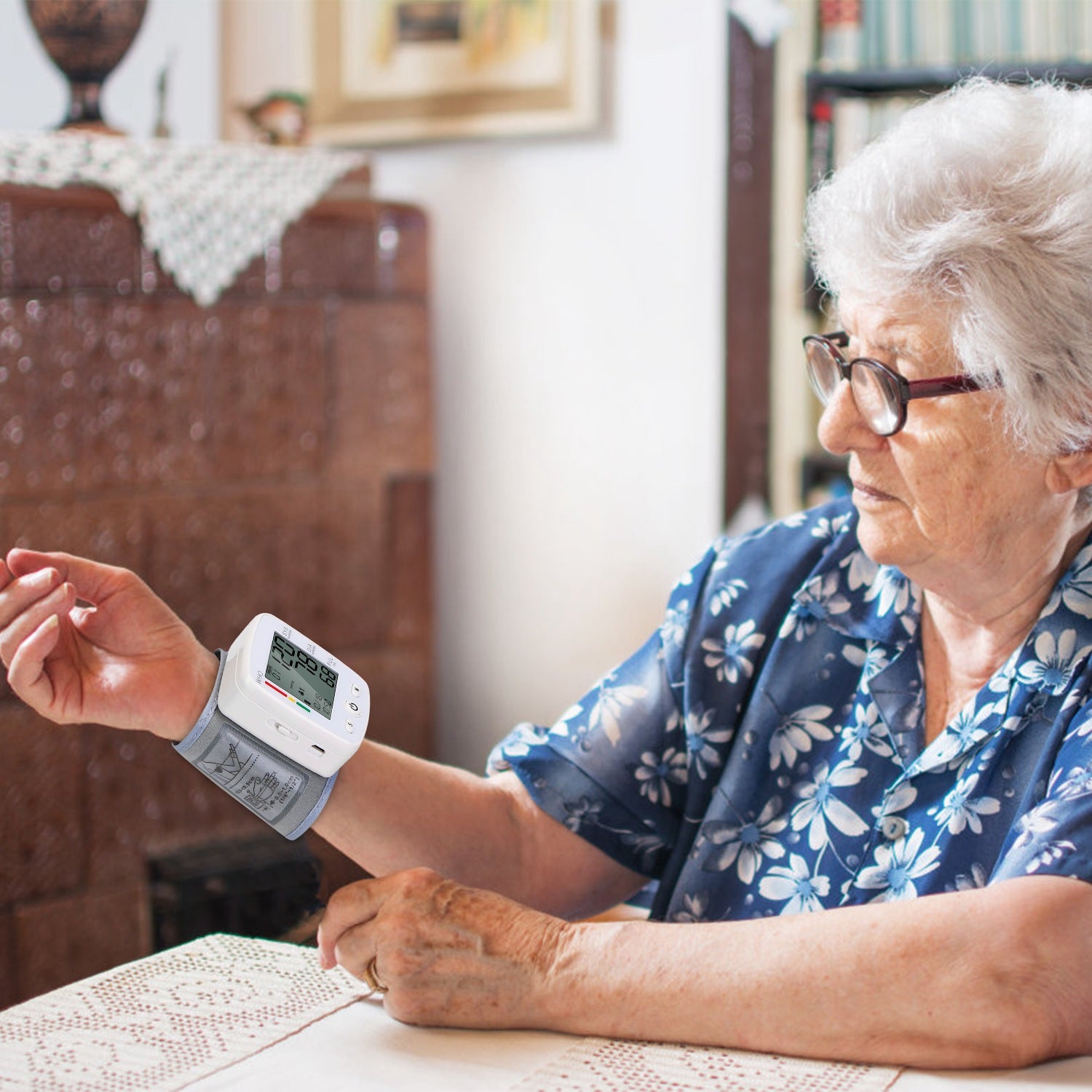 Digital Wrist Blood Pressure Monitor with Memory & Large LCD Display