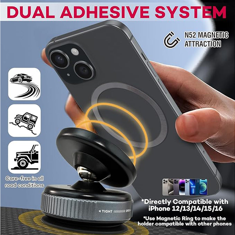 Car Phone Holder 360 Adjustable Magnetic Suction Mount Strong Grip